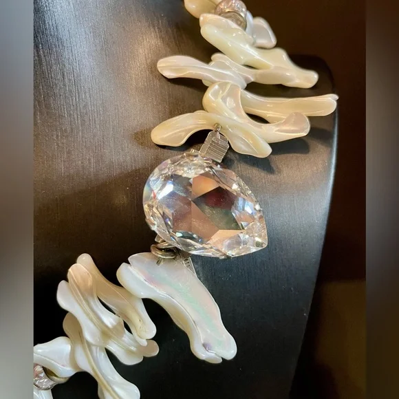 Rare OTAZU Design MOP and Crystal Necklace by Rodrigo Otazu, OOAK - Picture 3 of 11